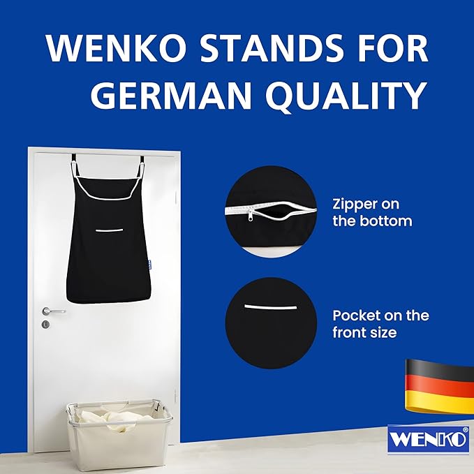 WENKO Laundry Hamper Bag Hanging, Over The Door Basket