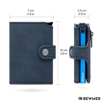 BEWMER 2 Shielded Credit Card Wallet | Anti-Cloning Protection Slim RFID Wallet for Men and Women | Card and Money Clip with Coin Holder