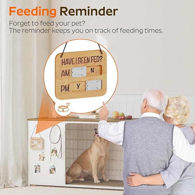 YATINEY Foldable Dog Crate Furniture, 47.2" Dog Crate