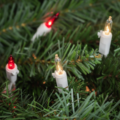 Northlight Mini Incandescent Christmas Lights - 100ct - Red & Clear - 20.25 White Wire