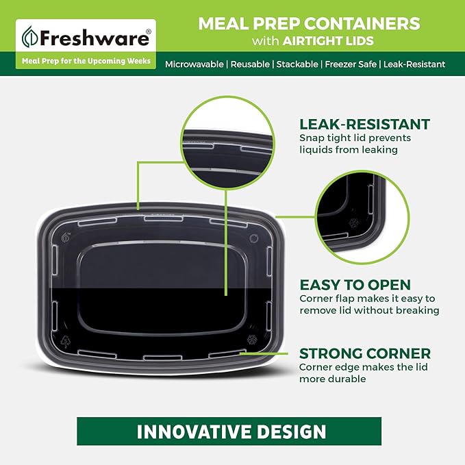 Freshware Meal Prep Containers 1 Compartment