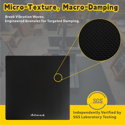 High-Rebound Anti Vibration Pads Set, 2PCS Vibration Damping Mat for Noise Reduction & Higher Print Accuracy, 22'' x 22'' Base Mat for 3D Printer, CNC Router Machine, Laser Engravers