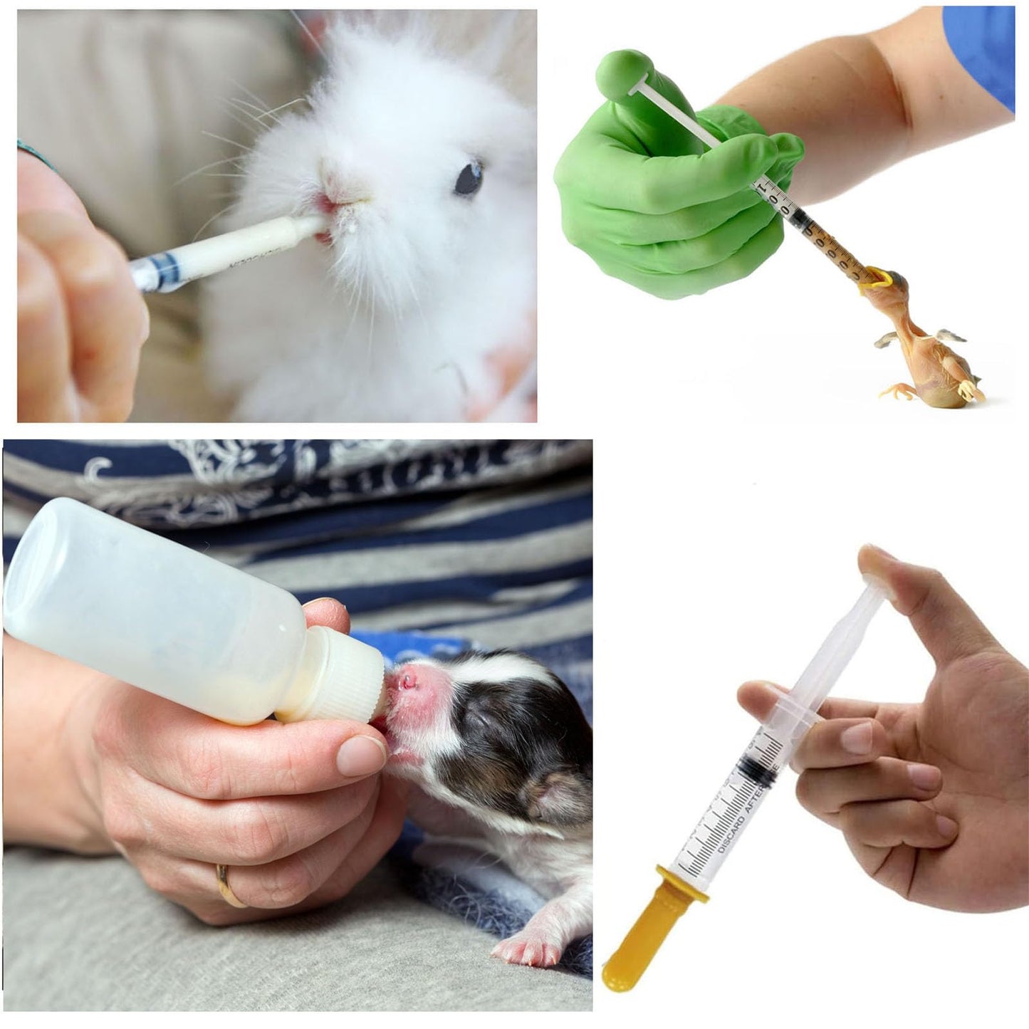 Aidiyapet Kitten Bottles, Pet Feeding Syringe Nipple Bottles, Puppy Kitten Whelping Kit, for Puppy Squirrels Rabbit and Other Newborn Pets (18Pack)