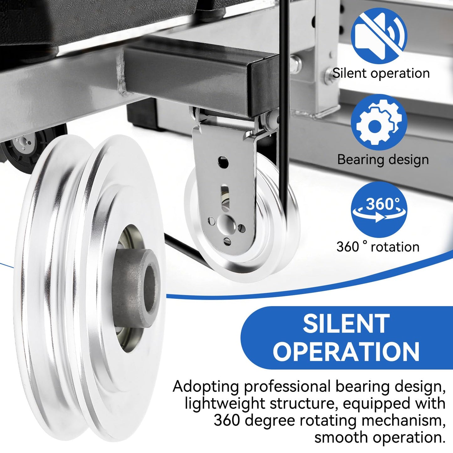 Jwthee Aluminum Pulleys for Cable Machine, 2 PCS Pulley Wheel Universal Bearing Wheel for Home Gym Exercise Machine Attachments (70mm)