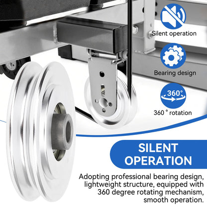 Jwthee Aluminum Pulleys for Cable Machine, 2 PCS Pulley Wheel Universal Bearing Wheel for Home Gym Exercise Machine Attachments (70mm)