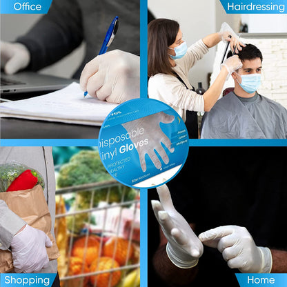 300 x Disposable Gloves | Vinyl Gloves Disposable | Latex free gloves | Powder Free Gloves | Strong And Non-Sterile | (Medium, 3 Packs of 100)