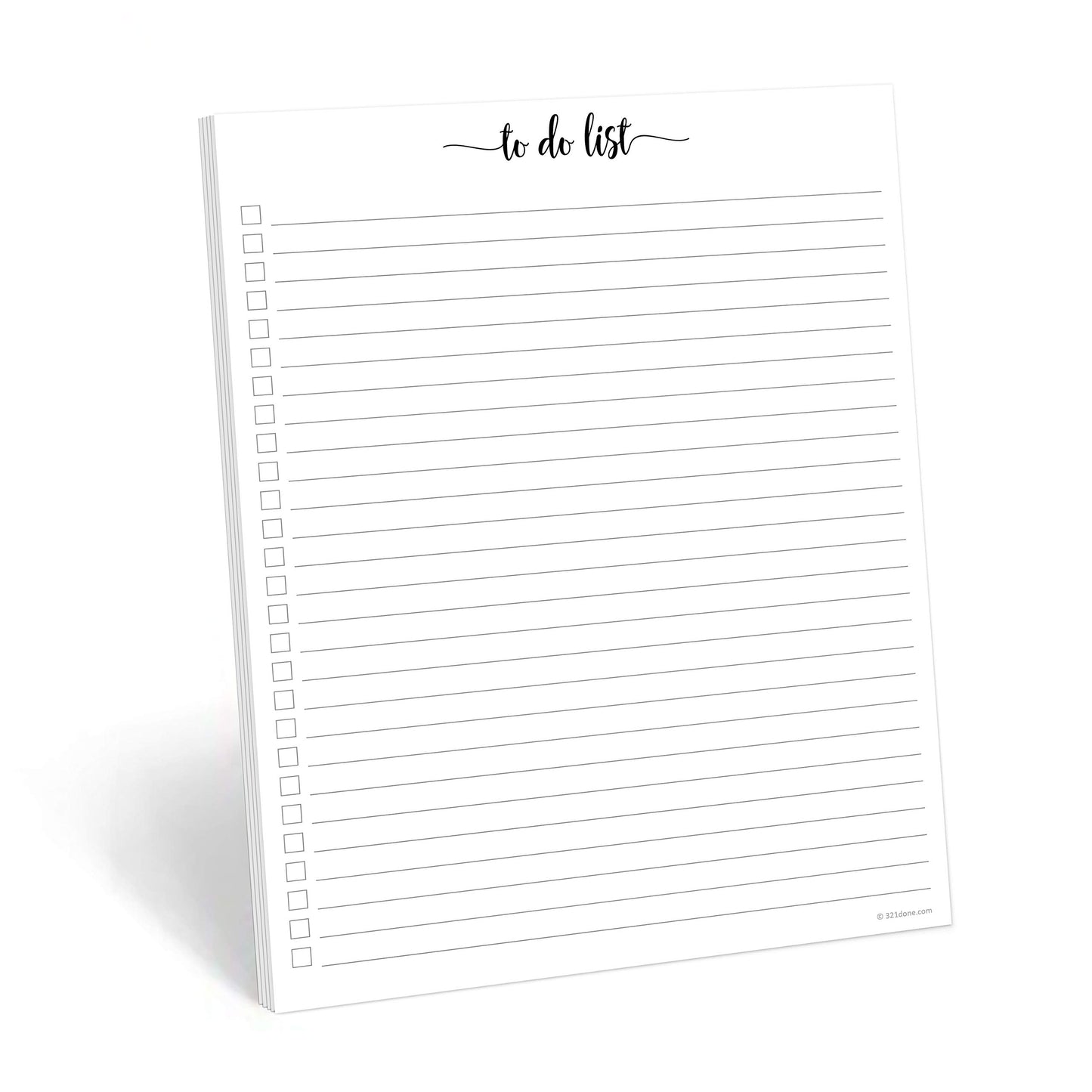 321Done To Do List Notepad - 50 Sheets (8.5" x 11") To-Do's Notepad Tear Off, Planning Memo Pad, Planner Checklist Organizing - Made in USA - Simple Script - Wide-Ruled