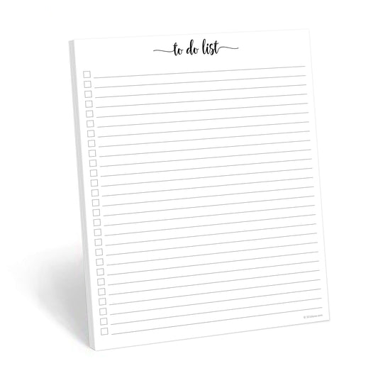 321Done To Do List Notepad - 50 Sheets (8.5" x 11") To-Do's Notepad Tear Off, Planning Memo Pad, Planner Checklist Organizing - Made in USA - Simple Script - Wide-Ruled