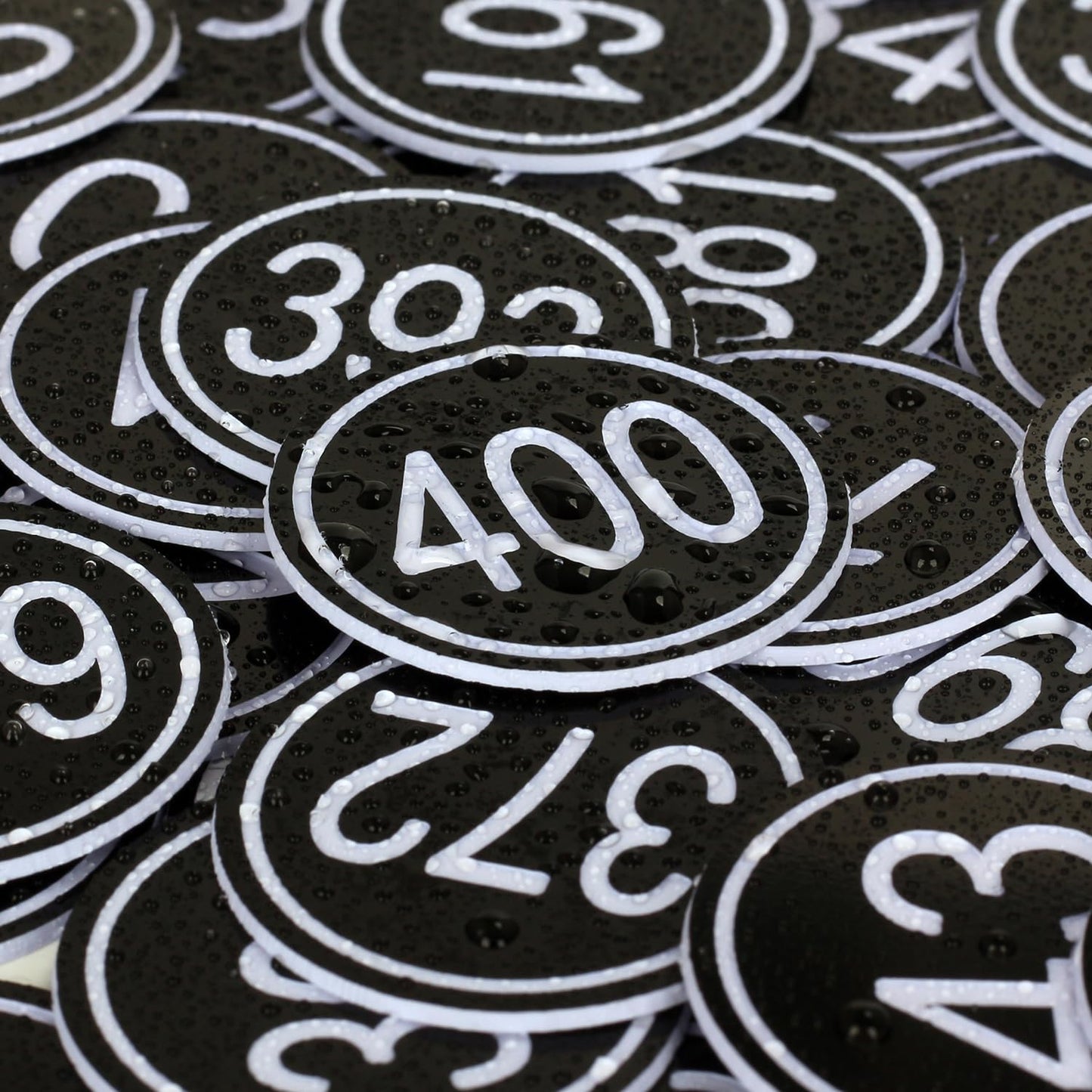 NumRealm 35mm ABS Plastic Round Table Numbers, Locker Cabinet Numbers Signage Tags Labels - Black 1 to 50