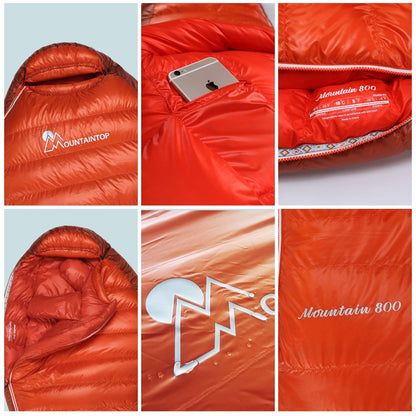 Mountaintop Down Sleeping Bag - 15 Degree F 650 Fill Power for Backpacking, Ultralight Compact Portable Hiking Camping With Compression Sack for Adults, Teen (800g-Blue New)