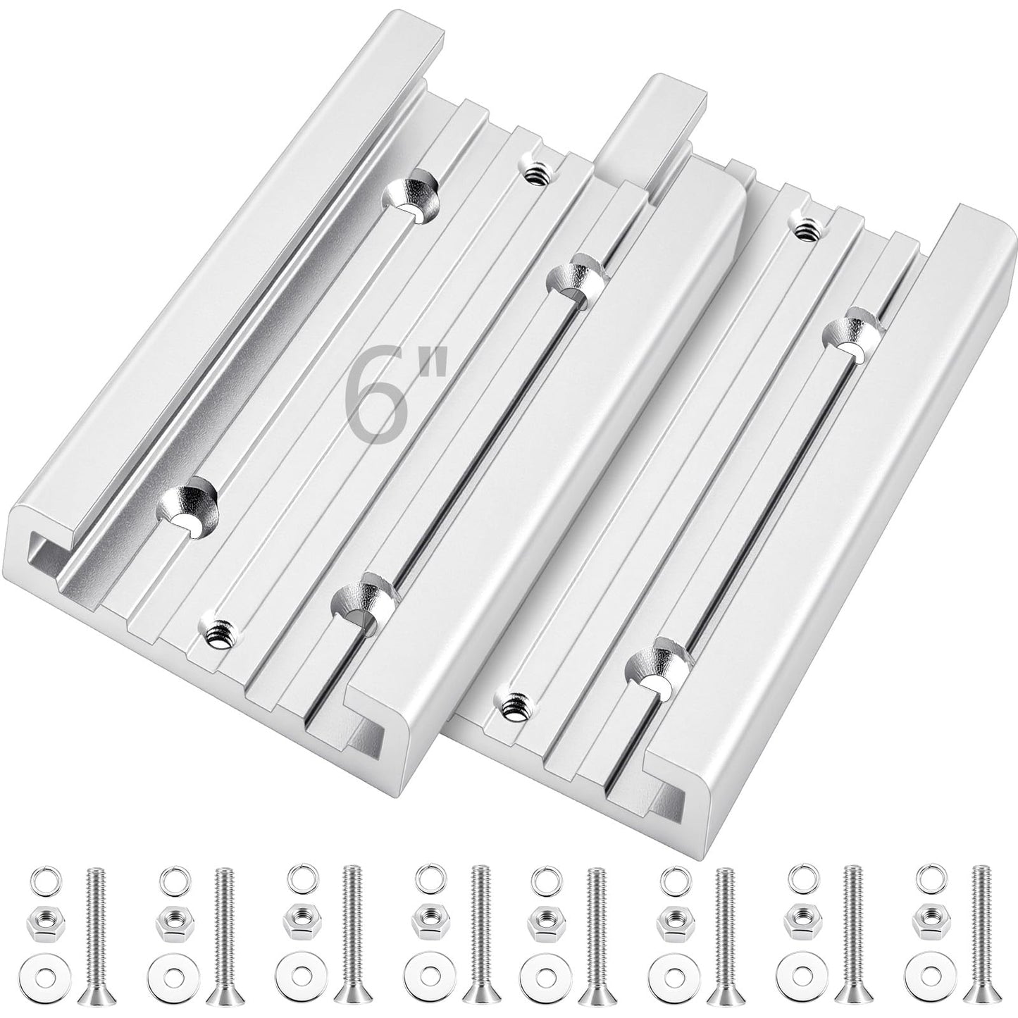 Frienda 1 Pcs 6 x 3.5 in Aluminum Mounting Track System for Boat Accessories, Fishing Systems Mounting Tracks for Rod Holders, Aluanodized Aircraft Grademinum