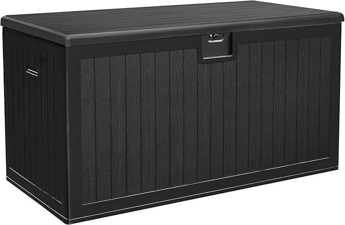 YITAHOME 150 Gallon Large Deck Box with Side Handles, Outdoor Double-Wall Storage for Patio Furniture Cushions, Garden Pool Accessories, Waterproof & Lockable
