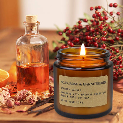 MOULENGGU 6 Pack Candles for Home Scented Aromatherapy Candle Gift Set for Women Soy Wax Long Lasting Amber Jar Candles Gift for Birthday Mother's Thanksgiving Day Present