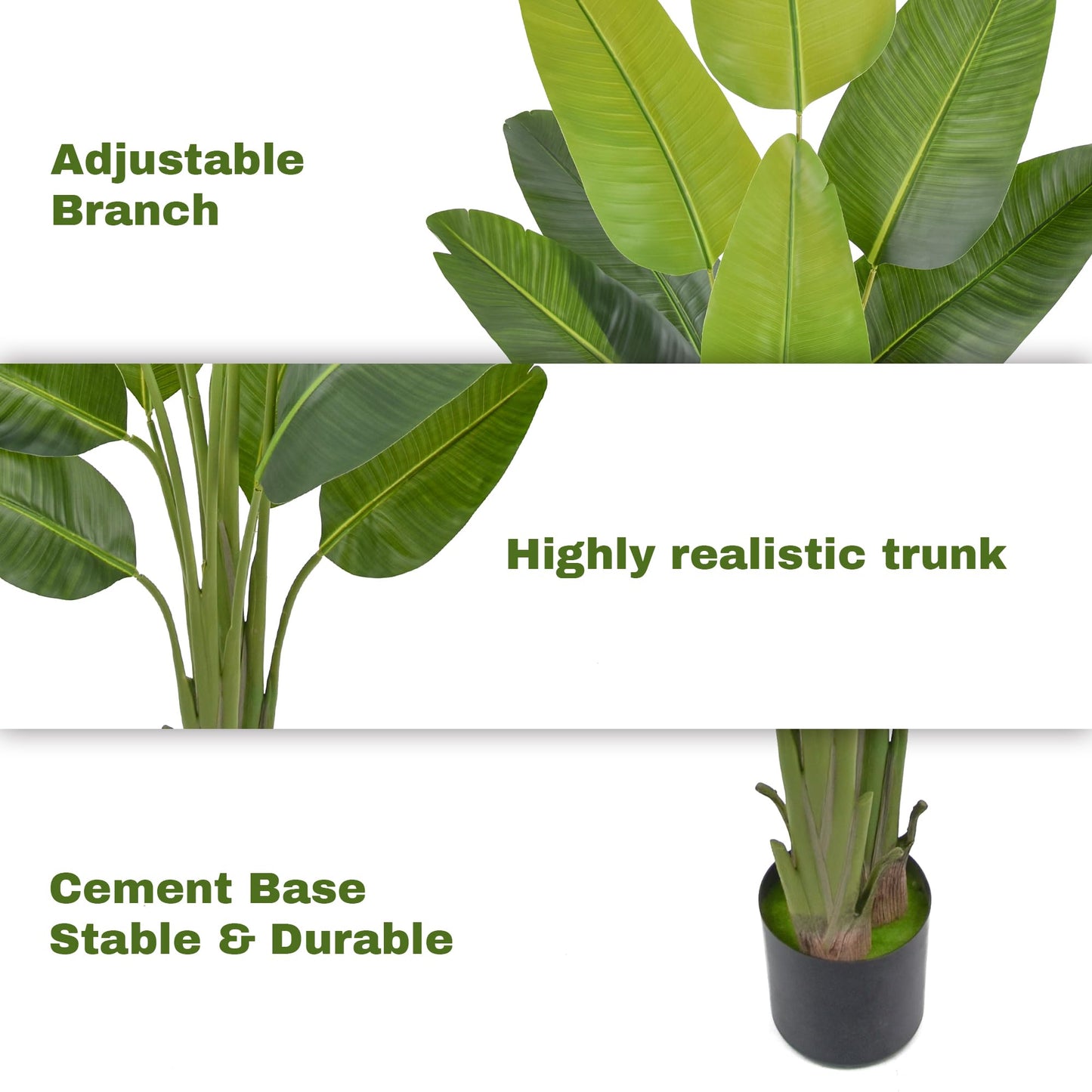 Artificial Bird of Paradise Tree 7.2FT(86in) Tall Faux Plant with Realistic 13 Leaves, Fake Tropical Floor Potted Artificial Plants for Home Office Living Room Indoor Decor (7.2feet,1Pack)