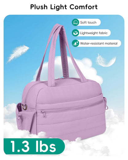 Urbanstand Gym Bag for Women, Lightweight Duffle Bag for Travel with Wet Pocket, TSA Friendly Carry On Duffel Bag for Weekender, Sports, Work, Yoga, Fitness - Purple