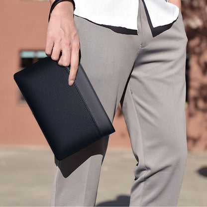Eshow Mens Wristlet Bag Clutch Purse Handbags Synthetic Leather Bags with Wrist Strap Zip Closure 7.9 Inch for Business Travel Work