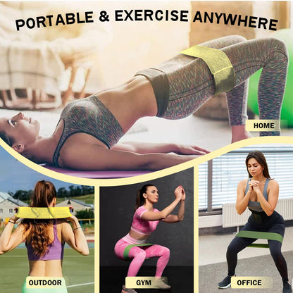 Non-Slip Fabric Resistance Bands for Working Out, Loop Exercise Bands for Booty Leg, Butt, Glute, Stretch Workout Bands for Women & Men, Hip Elastic Bands for Home Gym Fitness, Yoga, Pilates