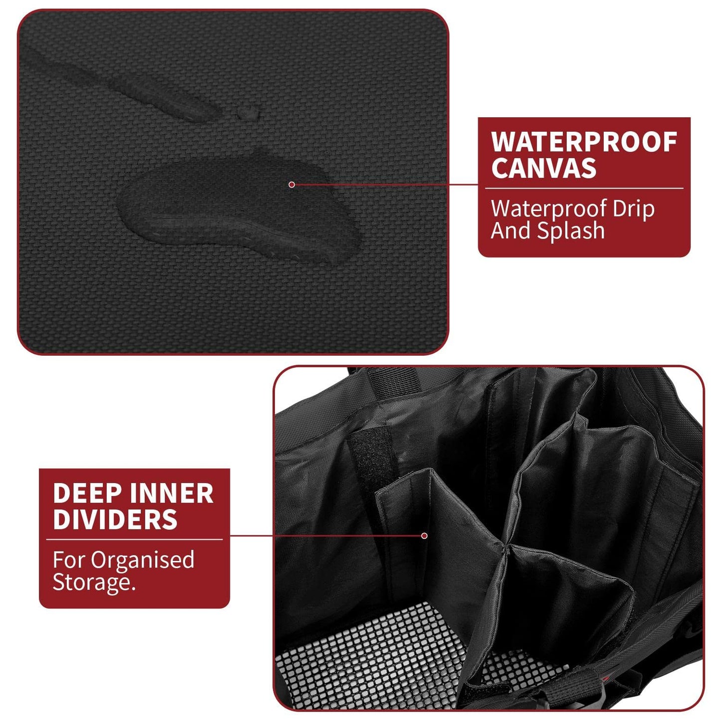 Vinsani Cleaning Caddy Multifunctional Storage Organiser Bag with Handle and Adjustable Waist and Shoulder Straps for Cleaning Supplies, Home, Craft, Car and Garden Tool Kit – Large Black
