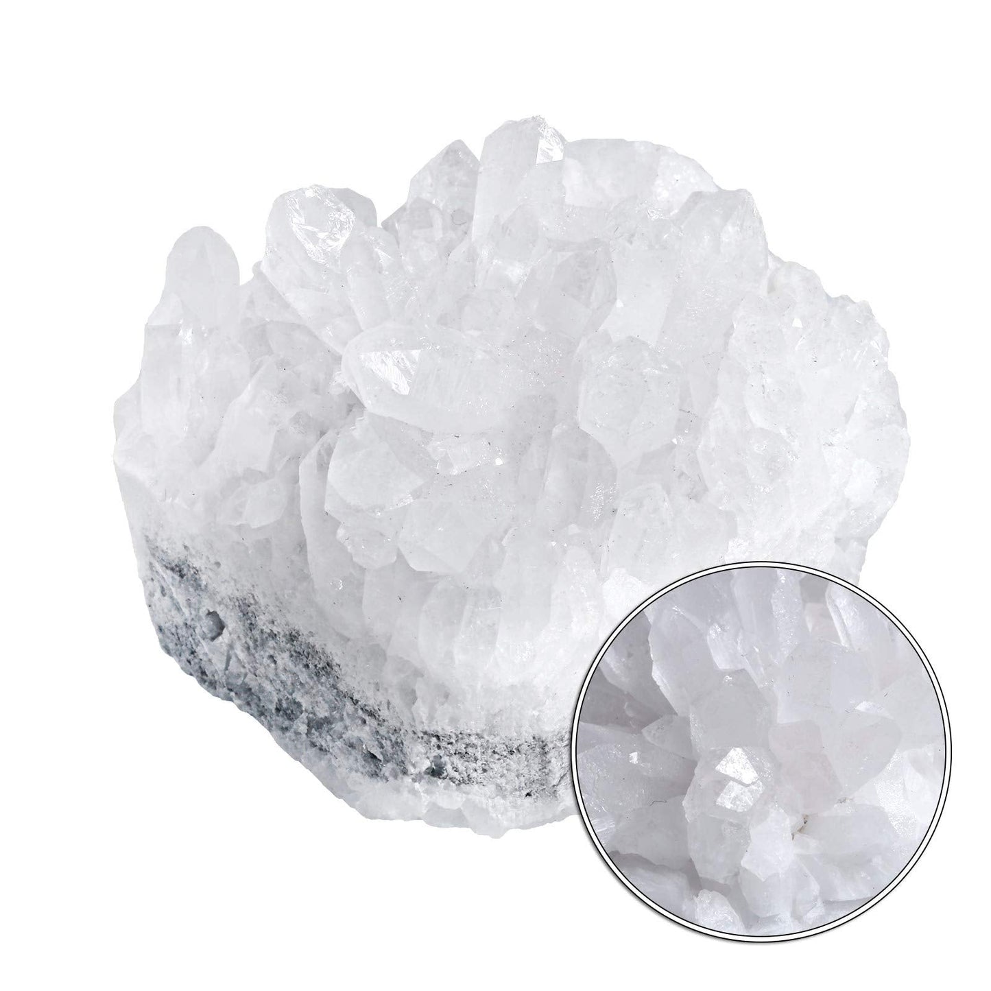 Amogeeli Natural Raw Rock Crystal Geode Cluster Specimen Office Home Decor, Mineral Stone for Collection
