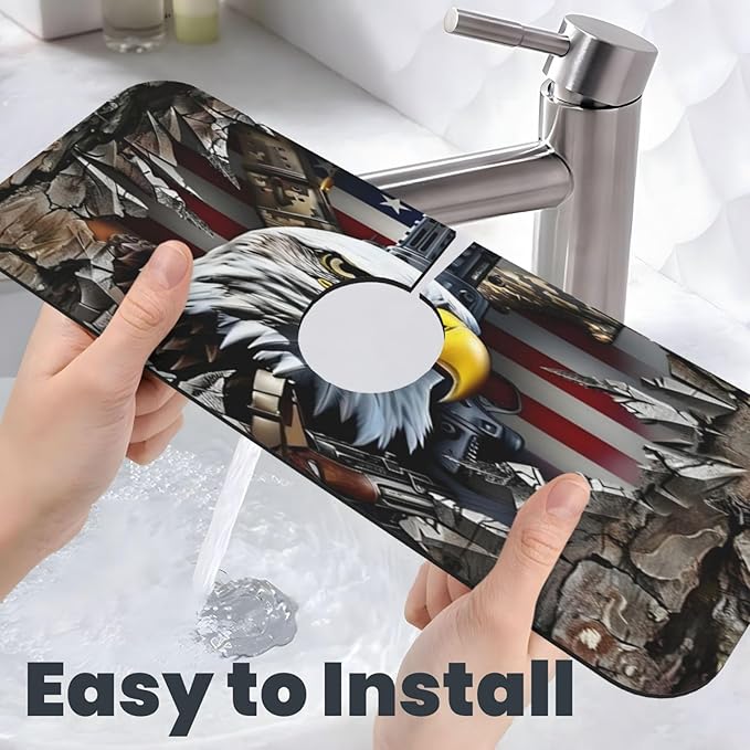 Eagle and National Flag Kitchen sink faucet pad, strong water absorption