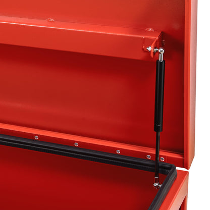 IDEALHOUSE Heavy Duty Aluminum Truck Bed Toolbox with Drawer – 48" Jobsite Storage Chest, Dual Hydraulic Levers, Side Handles, Lockable, Weatherproof Secure Organizer for Pickup Trucks, Trailers, RVs