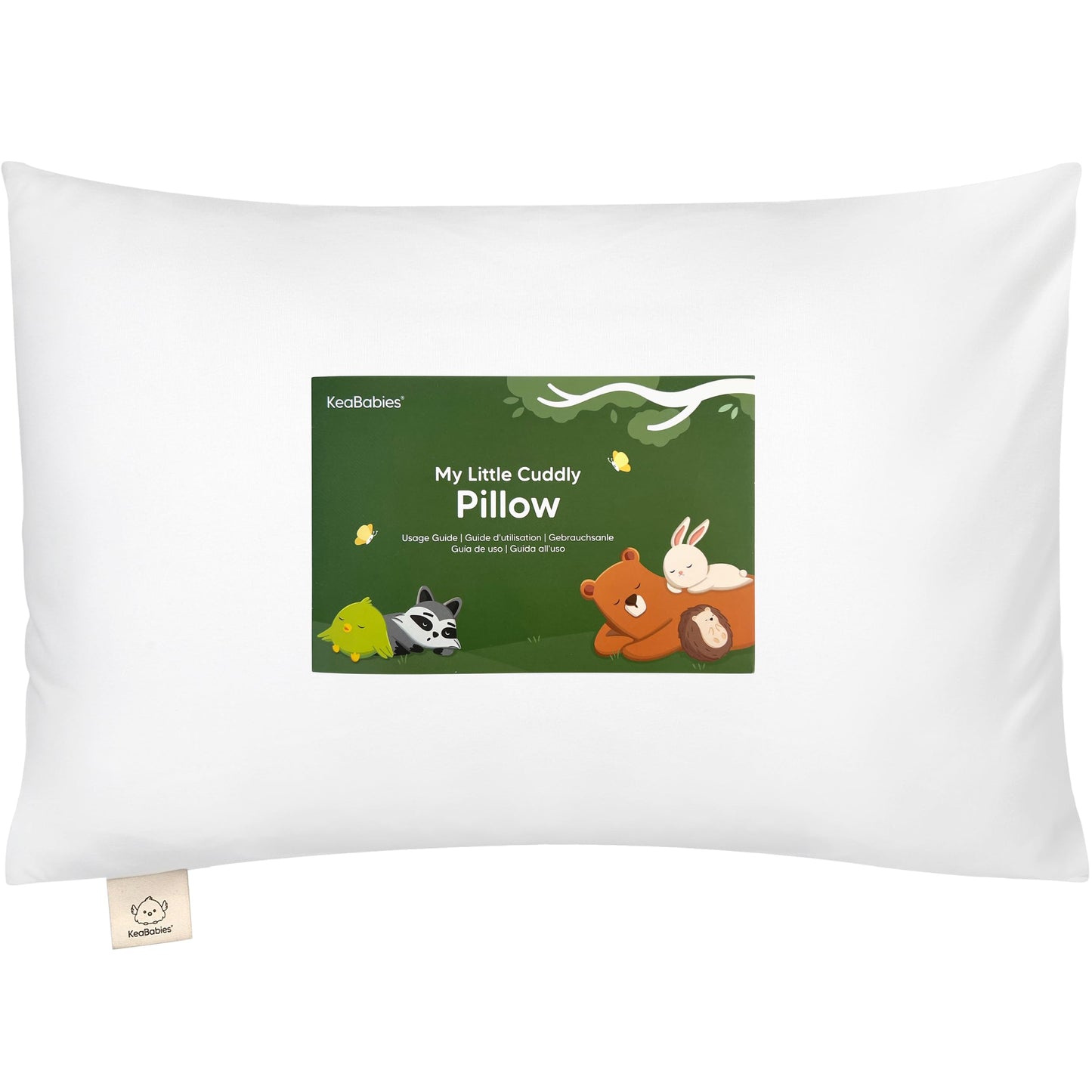 Toddler Pillow with Pillowcase - 13x18 My Little Cuddly Pillow, Viscose Derived From Bamboo Nursery Toddler Pillows for Sleeping,Kids Pillow,Small Travel Pillows,Mini Toddler Bed Pillow (Soft White)