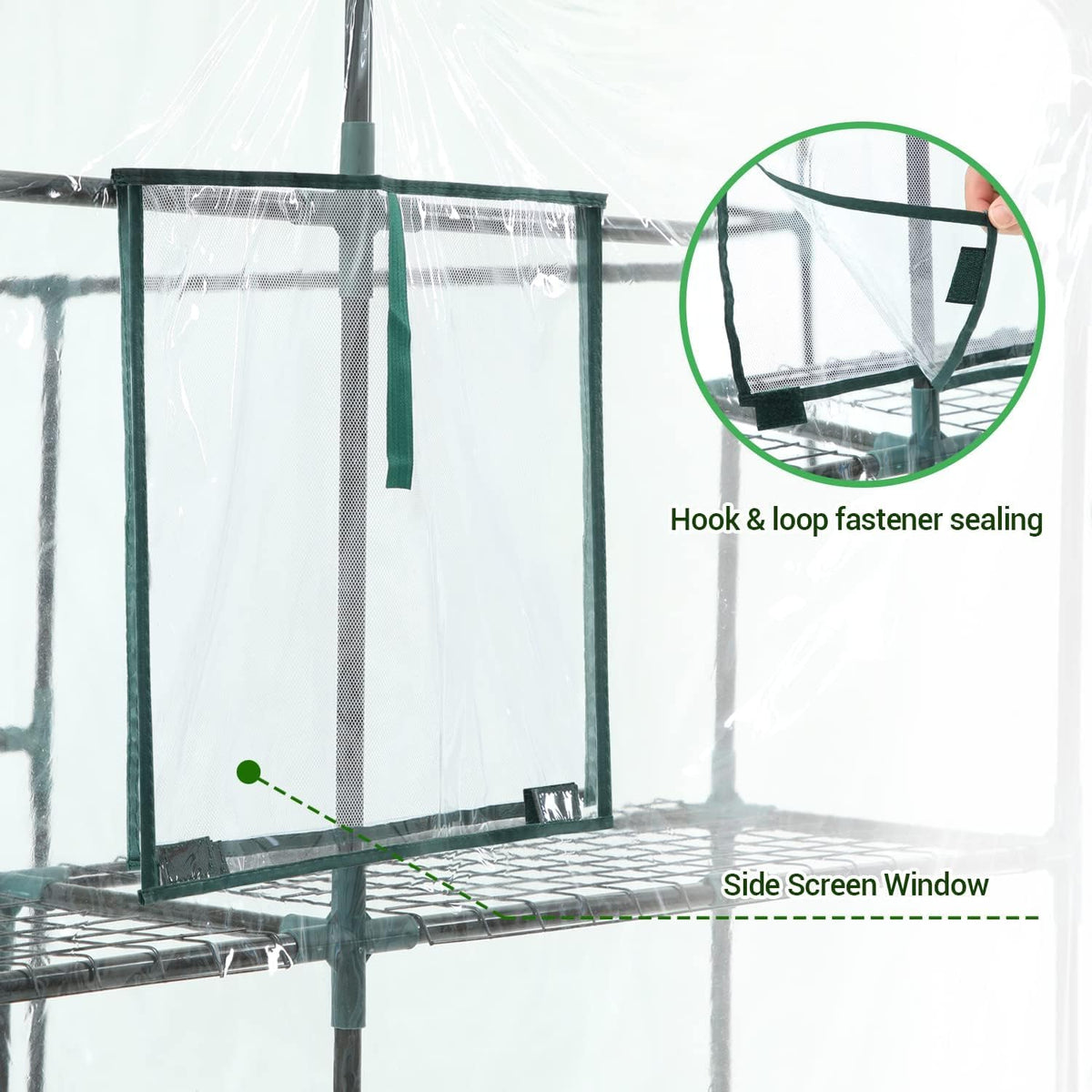 Ohuhu Plastic Greenhouse for Outdoors: Portable Walk in Plant Green House with Improved Transparent PVC Cover, 3 Tiers 12 Shelves Stands Small Greenhouses Backyard Green Houses for Outside Heavy Duty