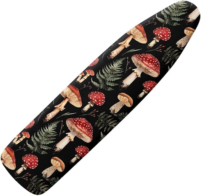 Mushroom Print Ironing Board Cover, Tropical Leaves Printed Iron Board Cover