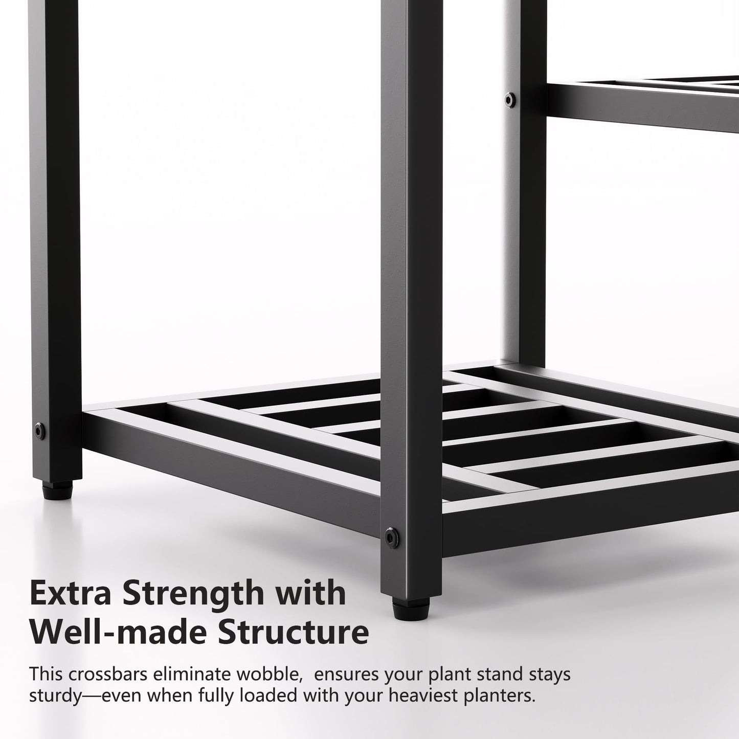 Hongsane Plant Stand Indoor Outdoor,10 Tier Tall Metal Plant Stands Holder,Heavy Duty Wrought Iron Plant Shelves for Multi Large Pots,Black Tiered Flower Display Riser for Living Room,Patio,Balcony