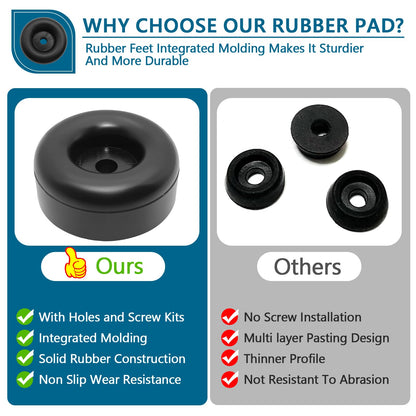 PWEOW Heavy Duty Rubber Anti Vibration Feet for Generators, Pressure Washers, Air Compressors and Pumps Rubber Foot Pads,1 X 2.5 in,with Screw Kits, 4-Pack