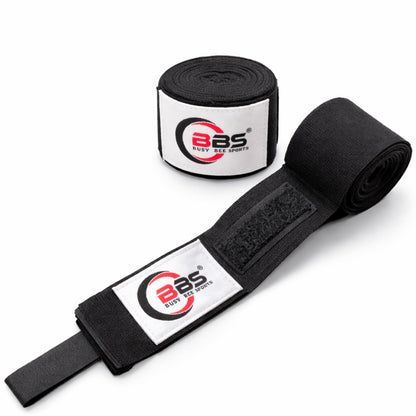 Busy Bee Sports Boxing Hand Wraps 180" – Elastic Cotton MMA, Muay Thai & Kickboxing Wraps – Thumb Loop & Hook & Loop Closure – Wrist & Knuckle Support (Pair)