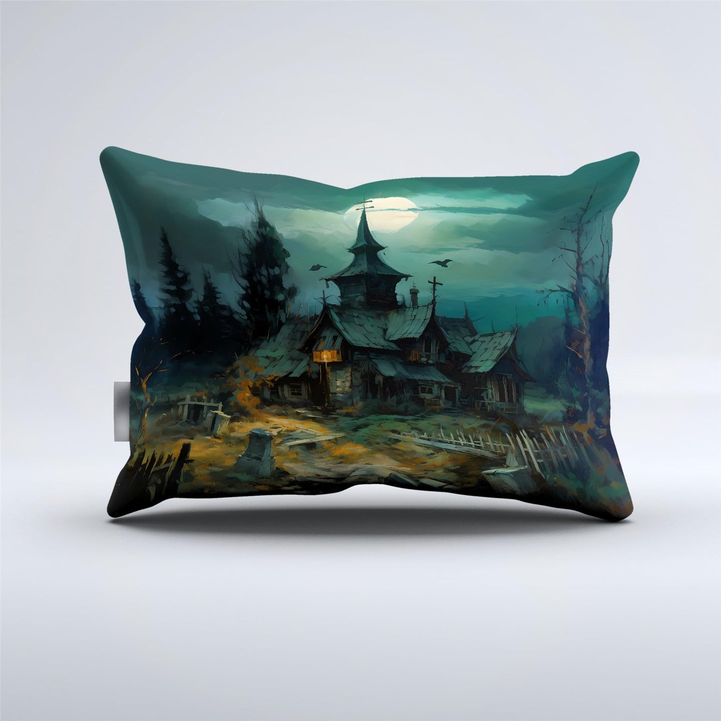 Halloween Ghost Haunted House Design Comforter Set | Horror Festive Night Spooky Manor Prints Bedding Set | with Soft Comforter+2 Pillow Shams(3PCS) or Sheet (4PCS) (A,Queen-3PCS)