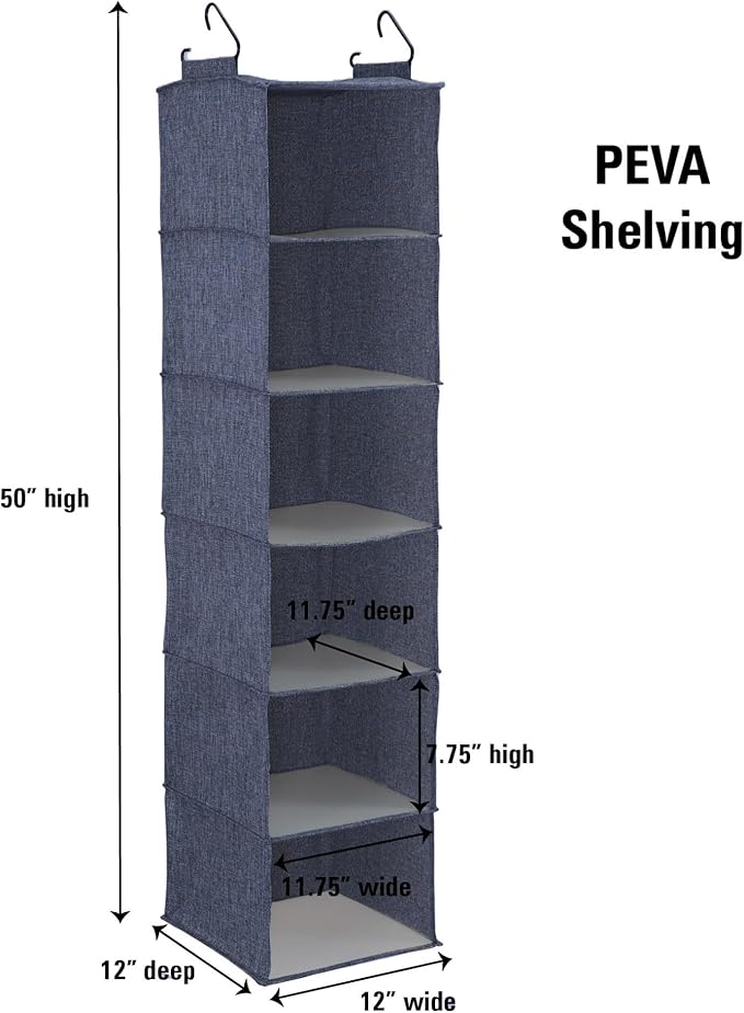 Household Essentials Hanging Cotton Blend Closet Organizer