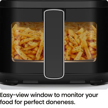 Chefman Air Fryer – 3.75L Compact Airfryer for Quick, Easy Meals, Features Hi-Fry Technology for Extra Crisp, Easy-View Window, Touch Controls with 4 Presets, Nonstick & Dishwasher Safe Basket - Black