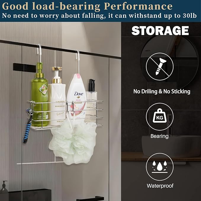 Shower Caddy Hanging Shower Rack SUS304 Stainless Steel Hanging Shower Orangizer