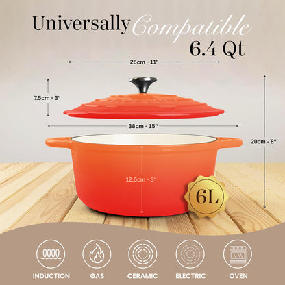 Nuovva Enamelled Cast Iron Cookware Bundle – Dutch Oven Pot with Lid, Casserole Dish & Bread Loaf Pan – Premium Ovenproof Cookware Set for Baking, Roasting & Everyday Cooking