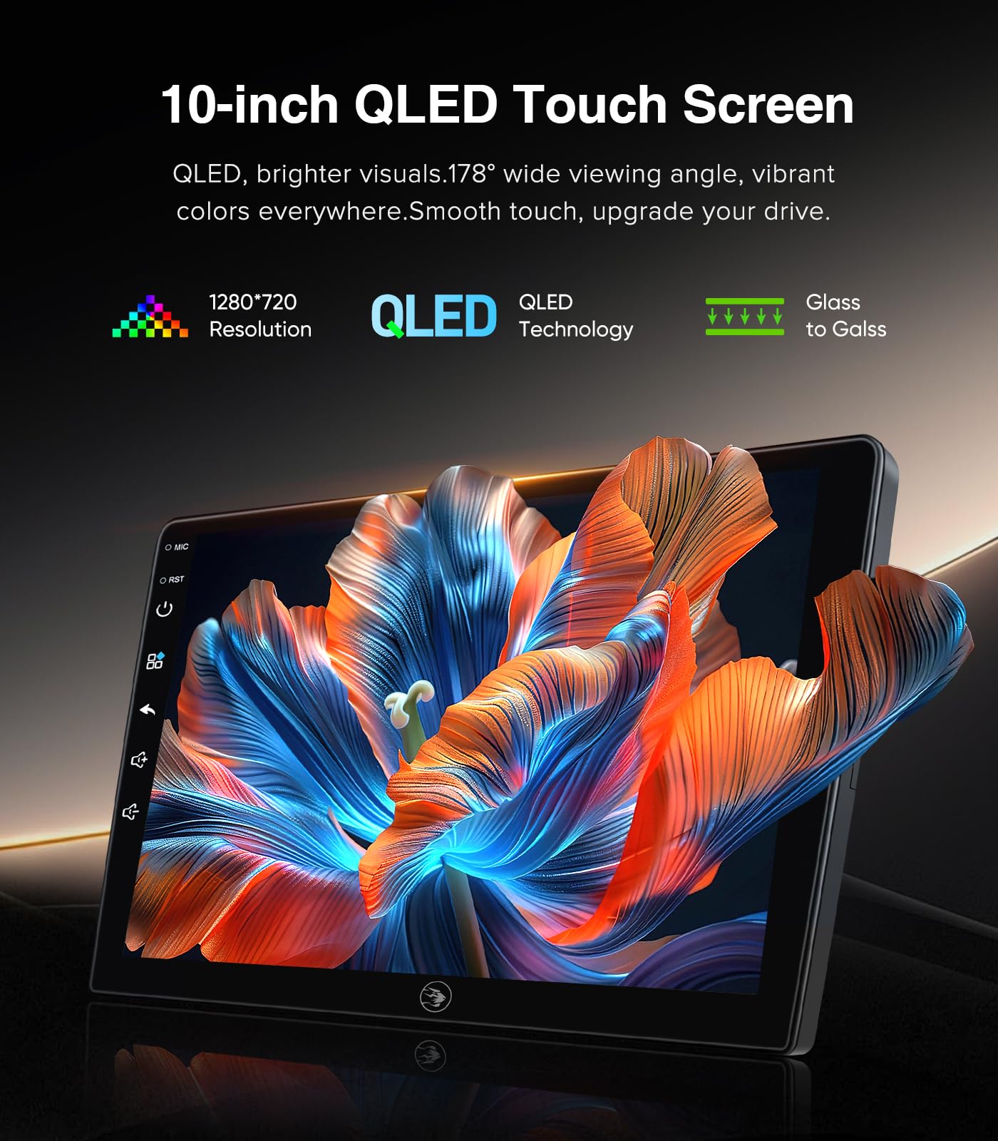 QLED Linux Car Stereo for Ford F150 2004-2008, F250 F350 2008-2016 - Fast Boot Wireless CarPlay & Android Auto Radio, AHD 1080P Backup Camera, Bluetooth, SWC, AM/FM, Dash Kit Replacement