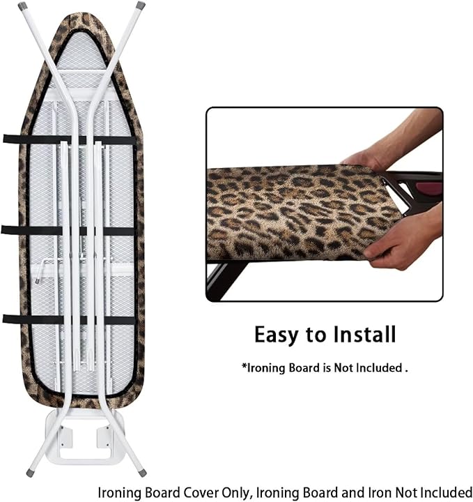 Leopard Print Ironing Board Cover Heavy Duty Thick Padding Scorch Resistant