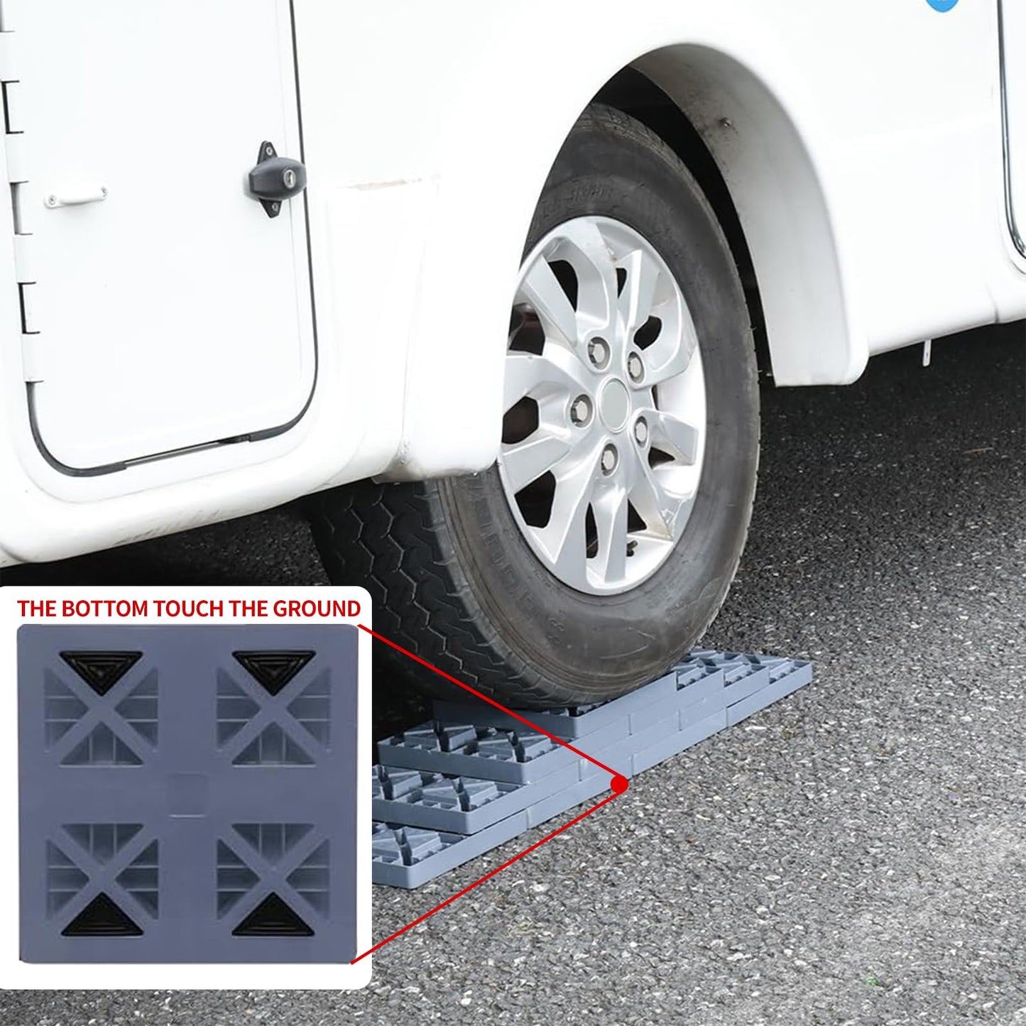 GarfatolRv Heavy Duty RV Leveling Blocks 10 Pack, Interlocking Camper Levelers with Non-Slip Surface, Stackable Jack Pads for RV, Trailer & Camper, Includes Carry Storage Bag, Gray