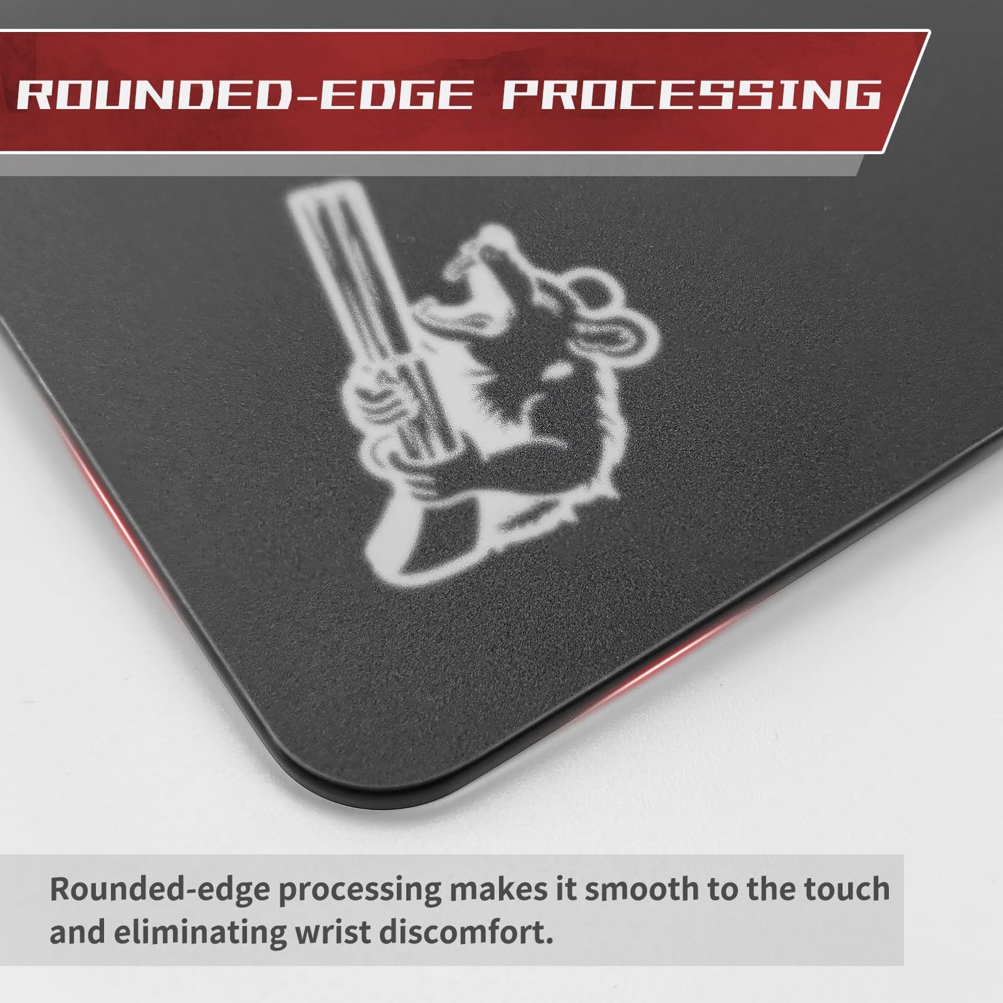 SIROOLAC Glass Gaming Mouse Pad 400mm x 500mm FPS Game Special Tempered Glass Durable 3mm Thickness Accurately and Quickly Shoot Opponents (400mm x 500mm, Black)