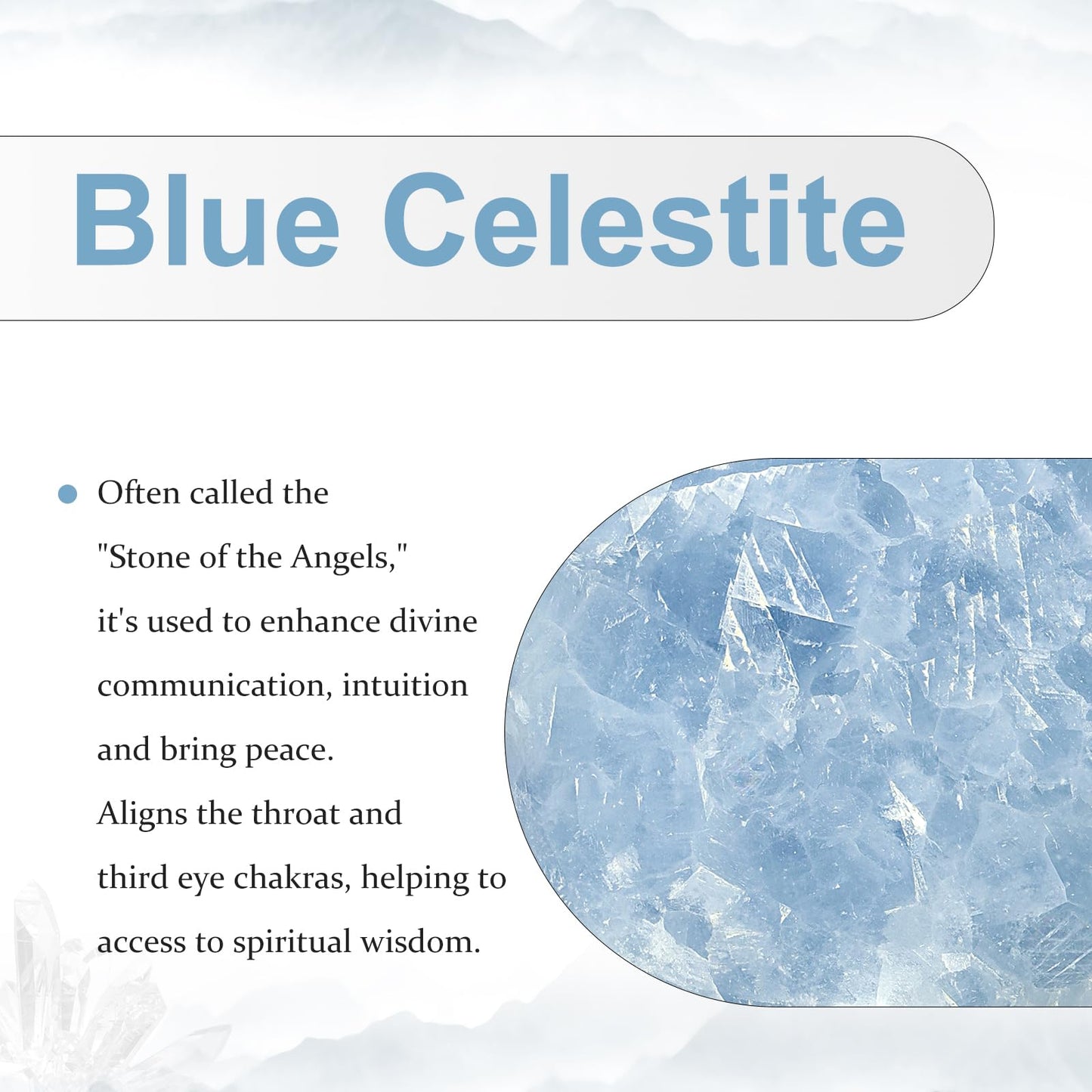 TUMBEELLUWA Blue Celestite Crystal Ball with Acrylic Stand, Decorative Sphere for Witchcraft Fortune Teller Home Decor, 50-60 mm