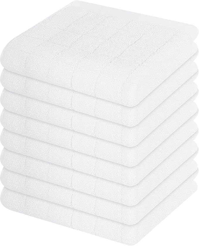 Mordimy 100% Cotton Terry Cloth Dish Cloths, Soft and Absorbent Checkered Dish