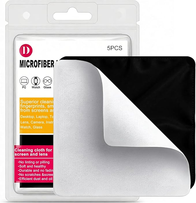 5 Pack Microfiber Cleaning Cloth, Lens Cleaning Cloth, Glasses Cloth Cell Phone