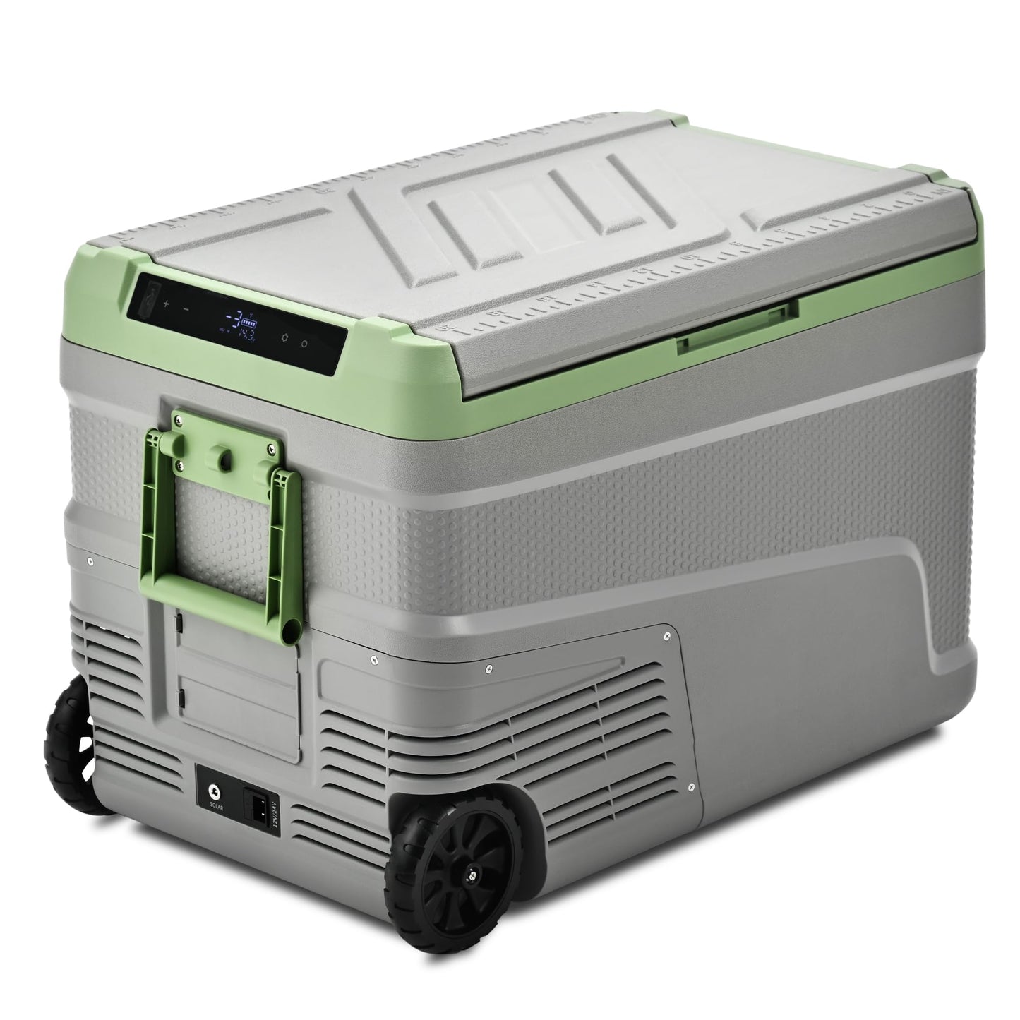EUHOMY 12 Volt Refrigerator, 48QT Electric Cooler Usable Battery, Car Refrigerator 0℉~68℉, 12V Fridge 12/24V DC 110-240V AC, Portable Freezer with Wheels for Camping, Travel, Truck, Outdoor