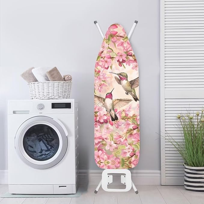 Plum Blossom Ironing Board Cover 15x54 Inch, Hummingbird Iron Board Cover