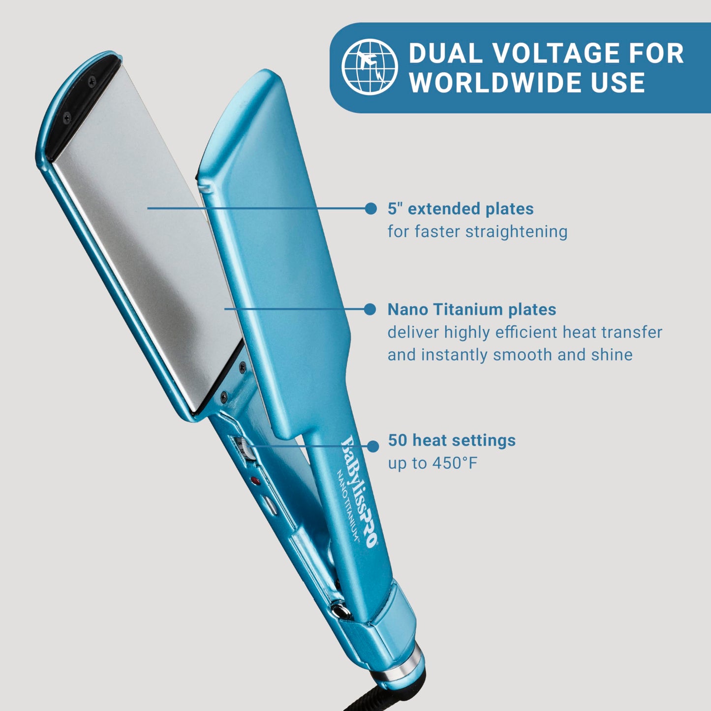 Nano Titanium Ultra-Thin Hair Straightener, Professional Flat Iron For All Hair Types