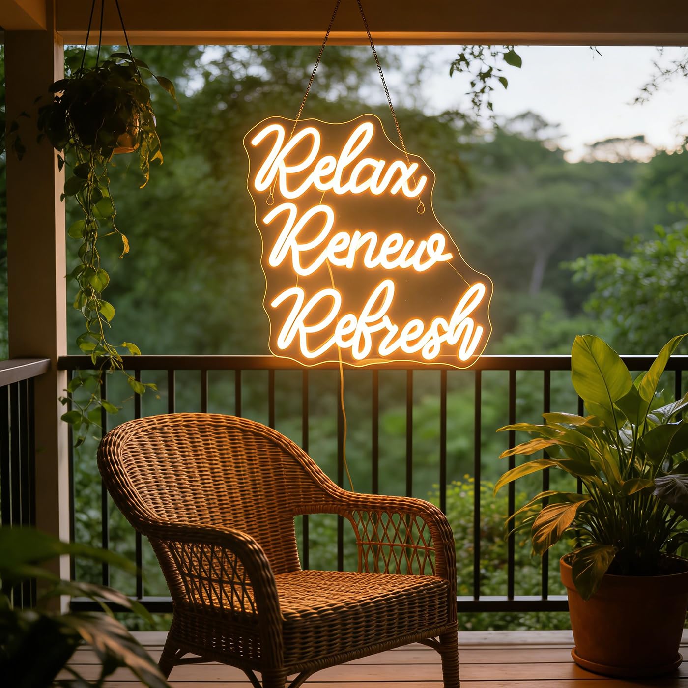 Relax Renew Refresh Neon Sign Led Dimmable Neon Lights for Bar Room Home Art Wall Decor Party Window Living Room Decor Christmas' Birthday Gift (Warm white)