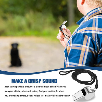 Tiankohelan Whistle for Coaches,Whistle with Lanyard for Coaches Teachers Referees Emergency Outdoor Sports(3 Pcs Loud Stainless Steel)