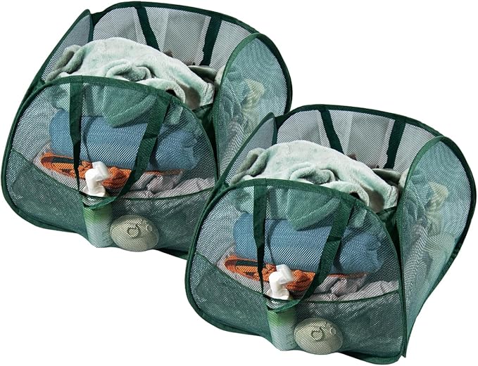 Collapsible Laundry Basket 90L, Foldable Mesh Pop-up Laundry Hamper