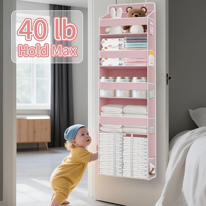 1 PC Pink Over the Door Organizer
